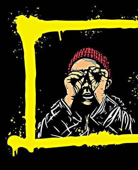 Yellow Brown Red Colorful Graffiti Illustration T by Alhoucine Boumizzi