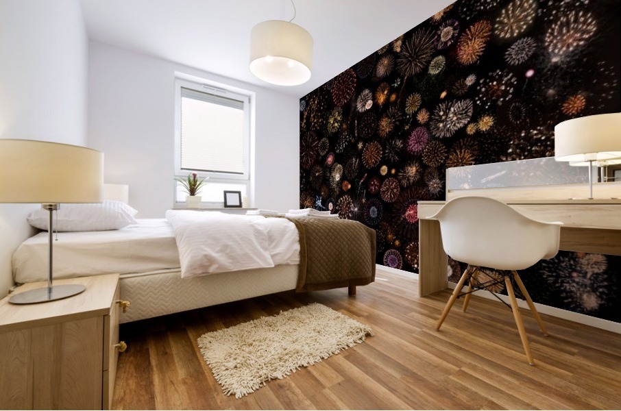 Fire Blooms Mural print