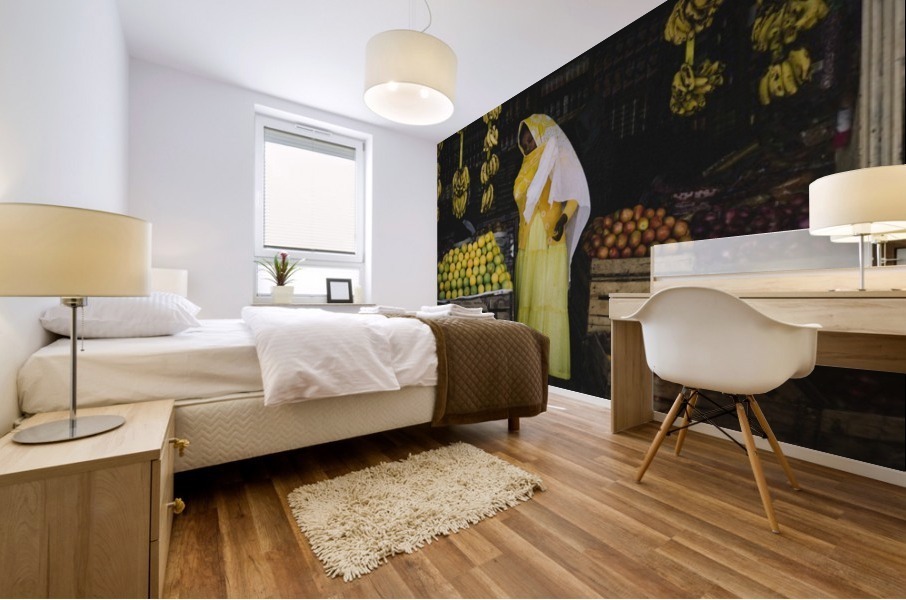 Lady in Yellow Mural print