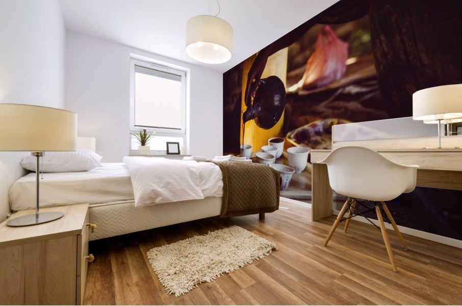 Pouring Coffee Mural print