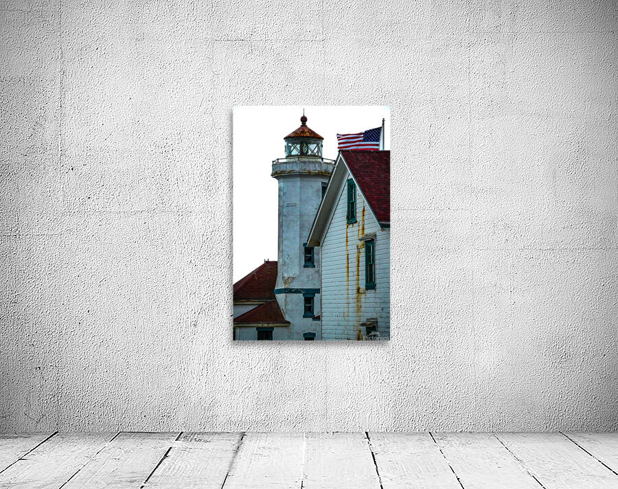 Lighthouse With Flag Wall Preview