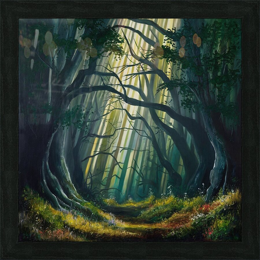 A mysterious and beautiful natural forest Picture Frame print