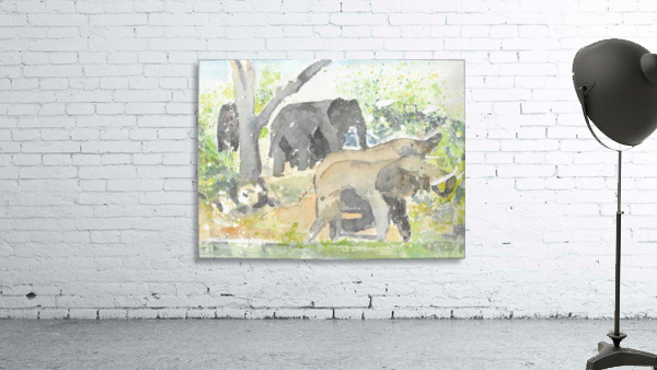 African Elephants 1 Wall Preview