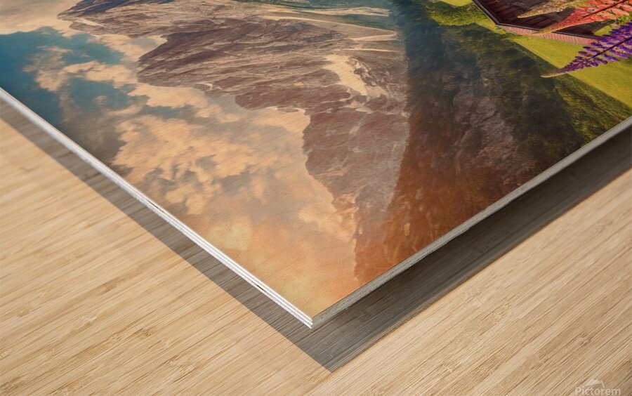 Chemin d alpage Wood print