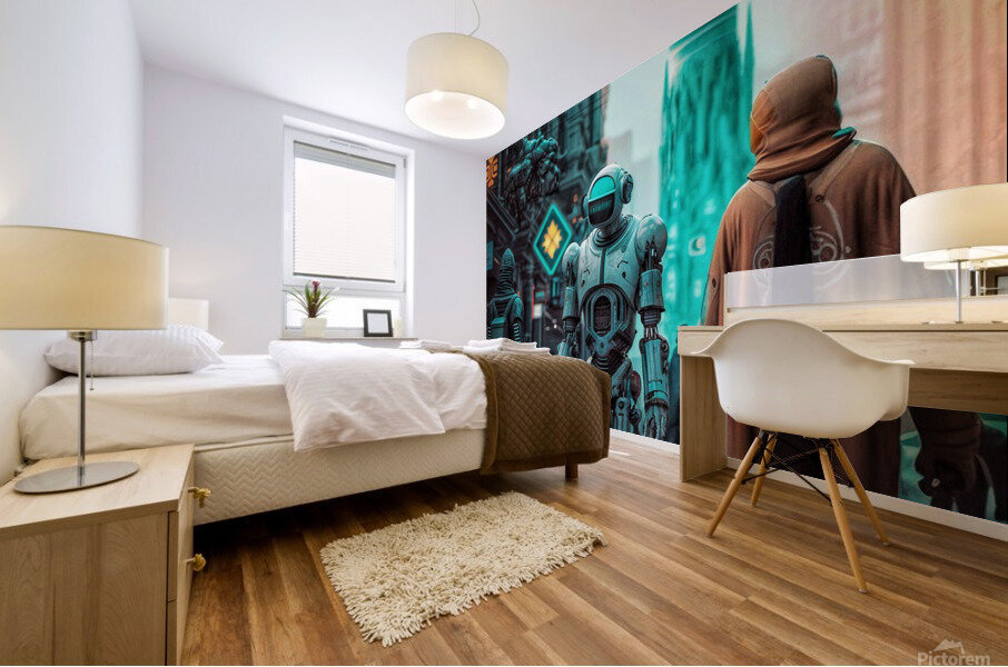 robotics cyberpunk technology alien Mural print