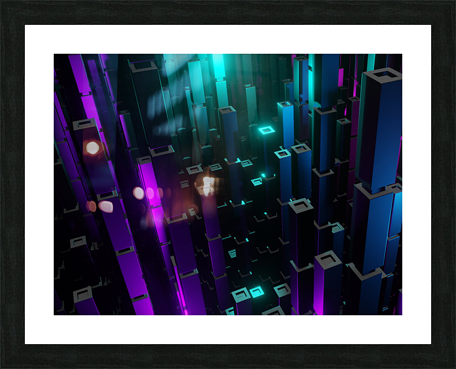 Abstract building city 3D Picture Frame print