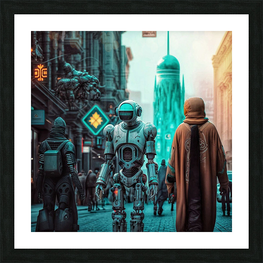 robotics cyberpunk technology alien Picture Frame print