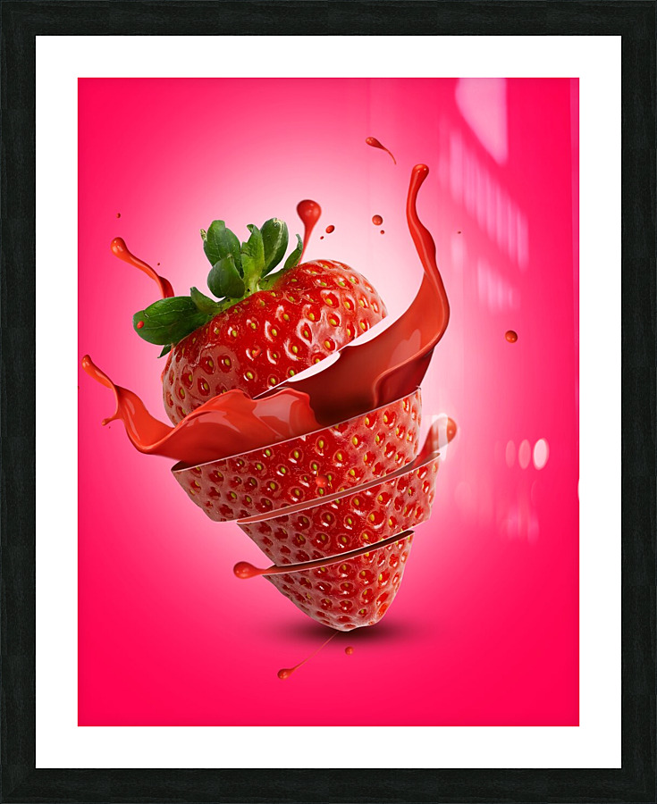 pink strawberry Picture Frame print