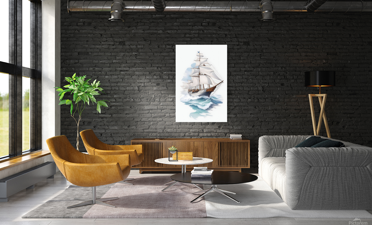 ship sail sea waves Reproduction