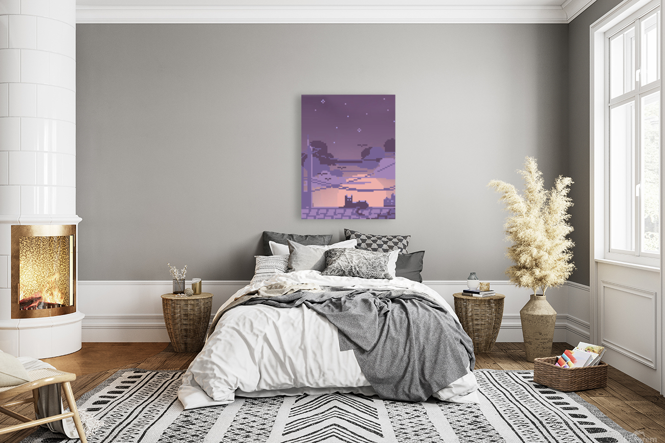 cat pixel art landscape Reproduction