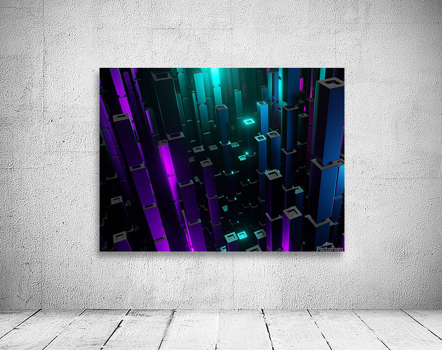 Abstract building city 3D Wall Preview