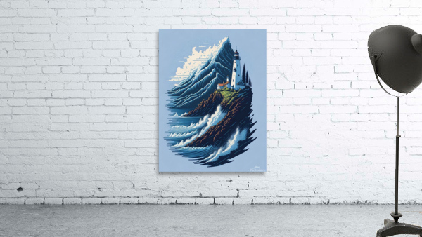 lighthouse sea waves Wall Preview