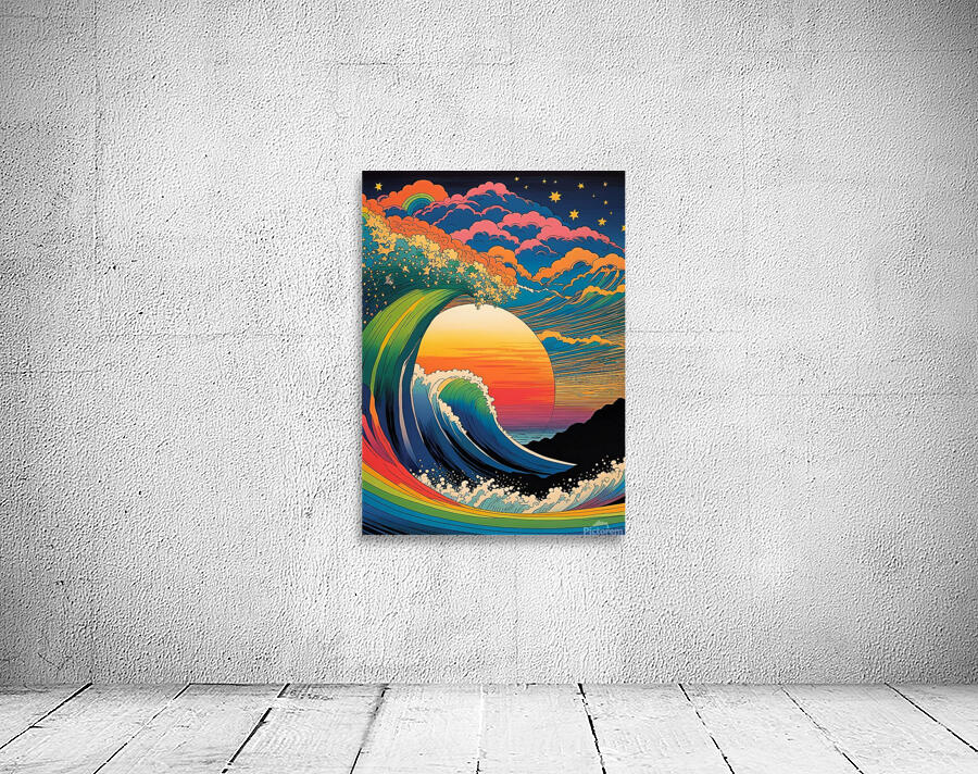 waves rainbow sea Wall Preview