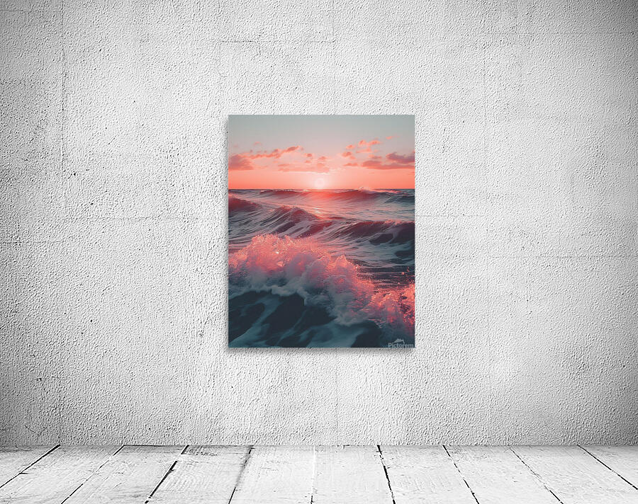 ocean waves sunset Wall Preview