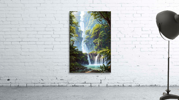 forest waterfall river jungle Wall Preview