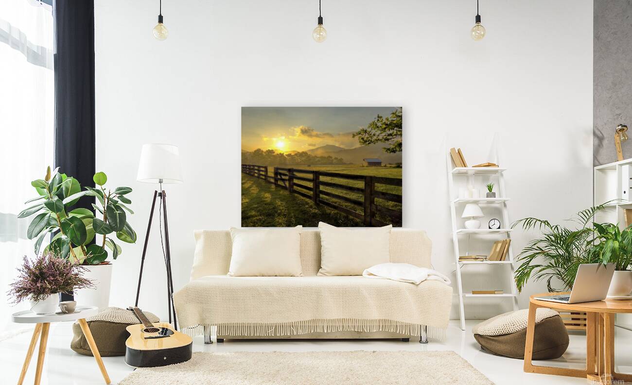 Sunrise Over The Farm Reproduction