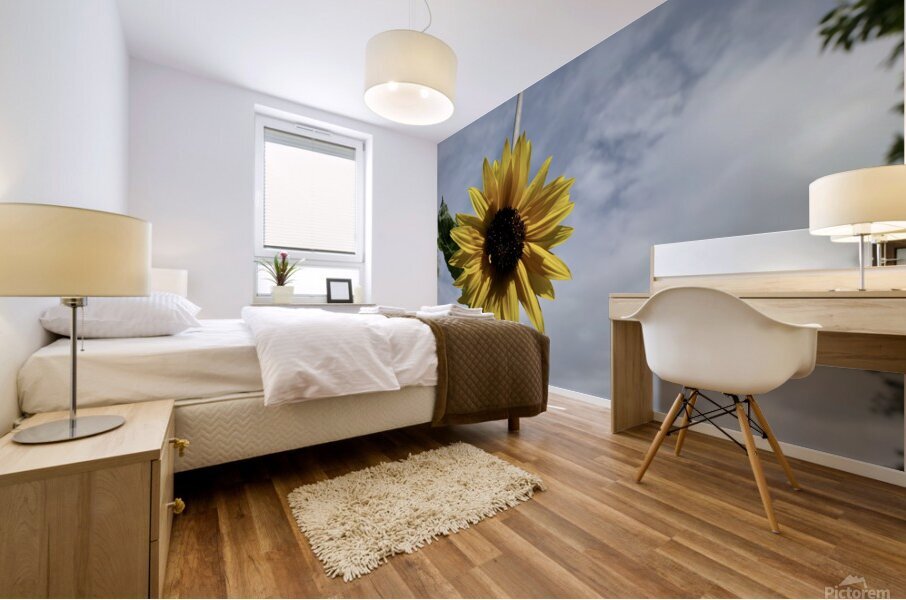 Tall sunflower Mural print
