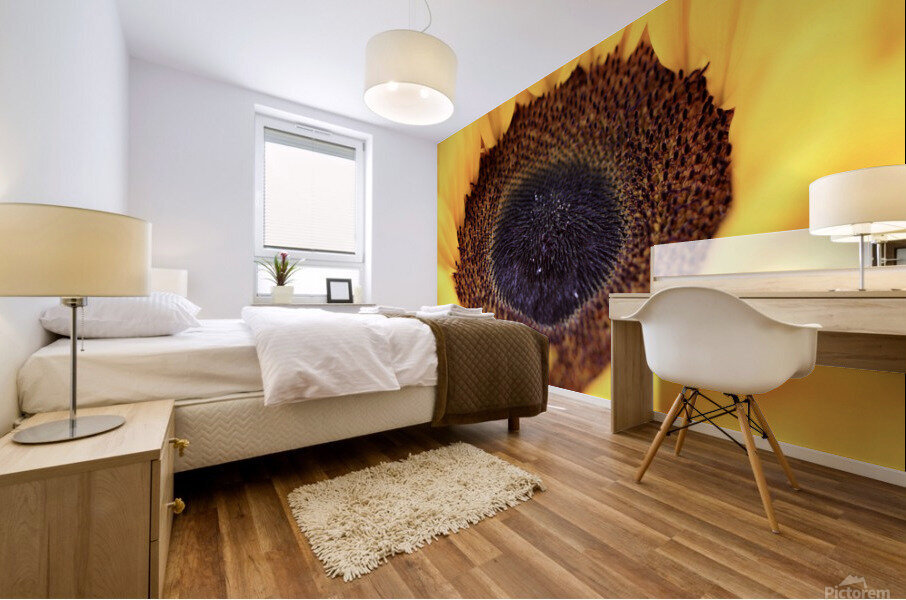 Inside a sunflower Mural print