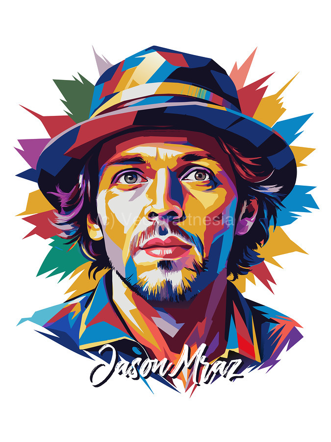 アート・デザイン・音楽 JASON MRAZ Jason Mraz Portrait Pop Art Wpap by Vectorartnesia Wall Art