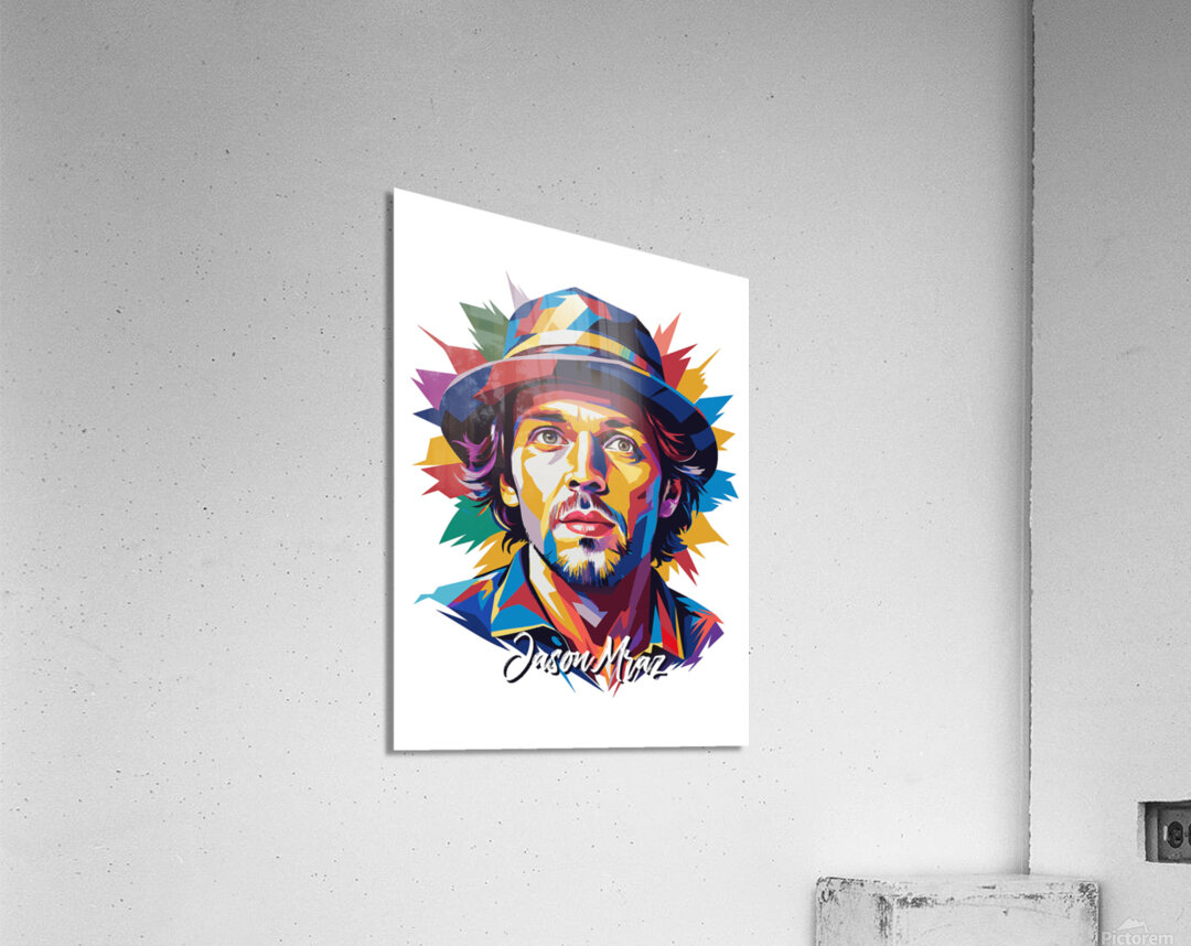 Jason Mraz Portrait Pop Art Wpap by Vectorartnesia Wall Art
