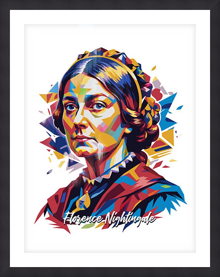 Florence Nightingale Portrait Pop Art Wpap by Vectorartnesia Wall Art