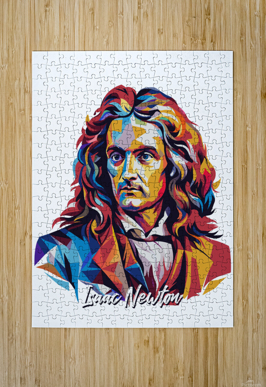 Isaac Newton Portrait Pop Art Wpap by Vectorartnesia Wall Art