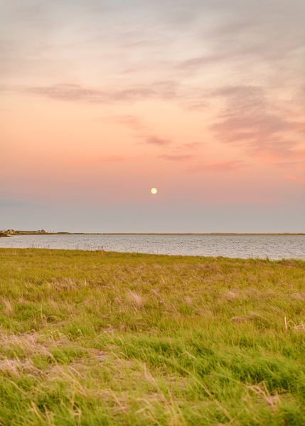 Isle De Madeleine moonrise at sunset  2 Digital Download