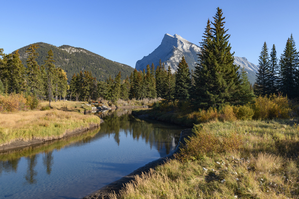 Bow River banks Banff mountains Digital Download