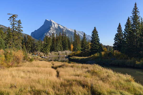 Banff Bow river banks mountains 2-8 Digital Download