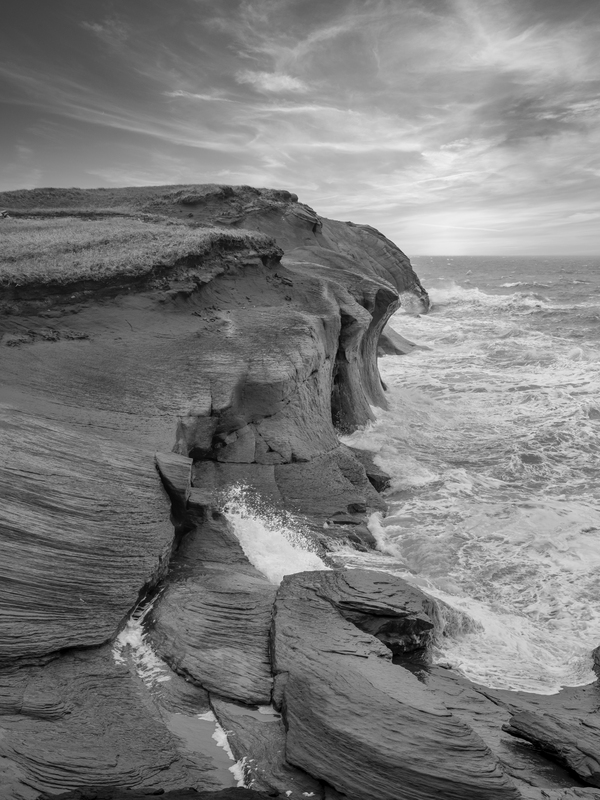 Iles De La Madeleine cliffs black and white Digital Download