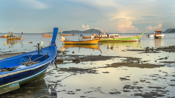Rawai beach fishing boats & longtails Digital Download