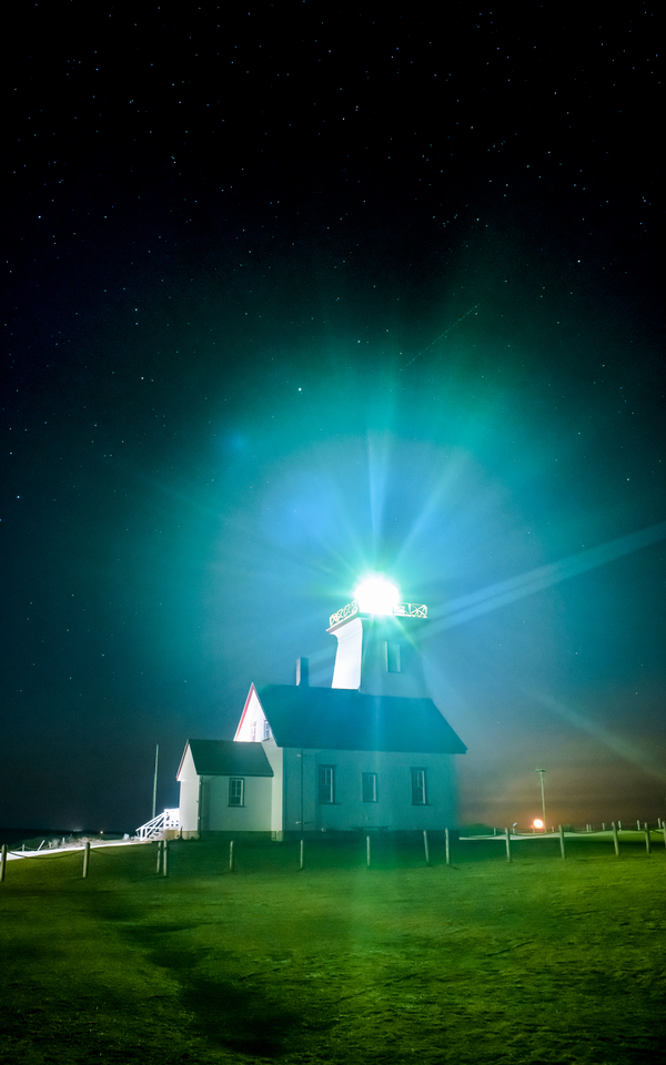 Wood island lighthouse PEI night with moon rise Digital Download