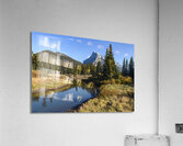 Bow River banks Banff mountains Acrylic Print
