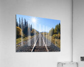 Banff Train tracks with sun 2 Acrylic Print