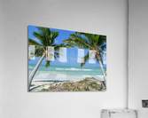 Cuban beach with 2 palmtrees Acrylic Print