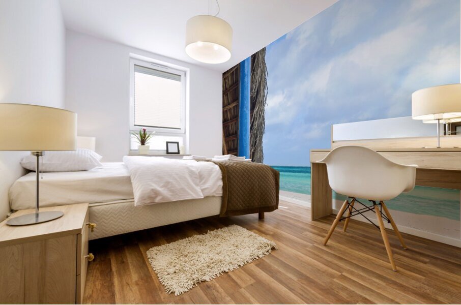 Deck with an awesome tropical view Mural print