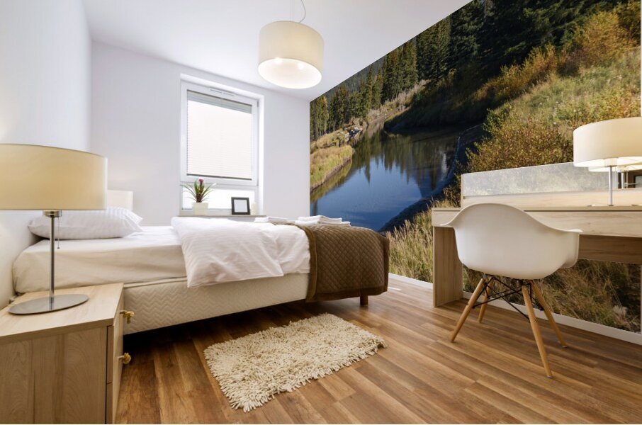 Banff Bow River mountains 2-5 Impression murale