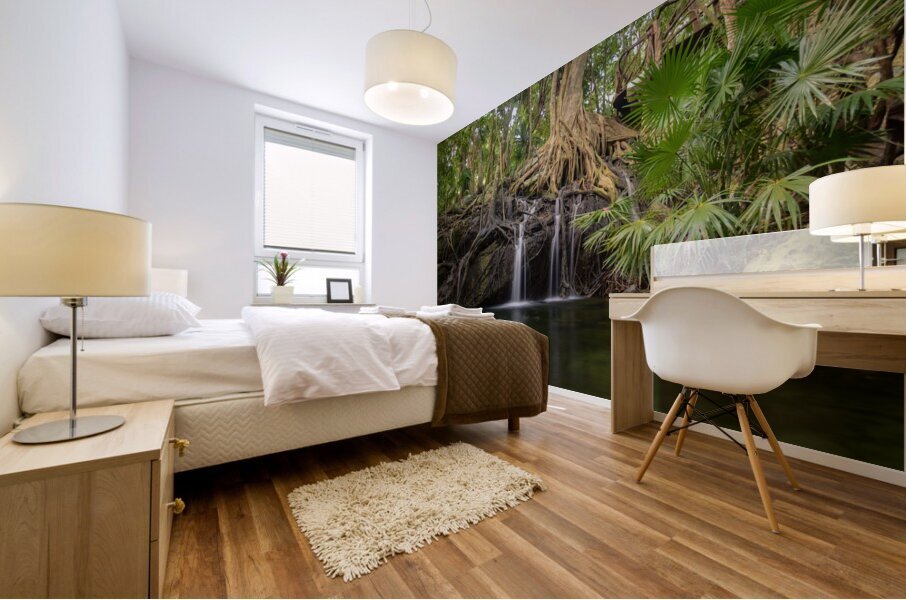 jungle tree waterfall 2 Impression murale