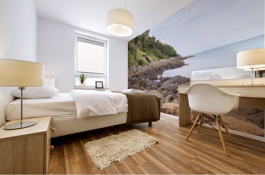 Ya-nui rock beach shore 2 Mural print