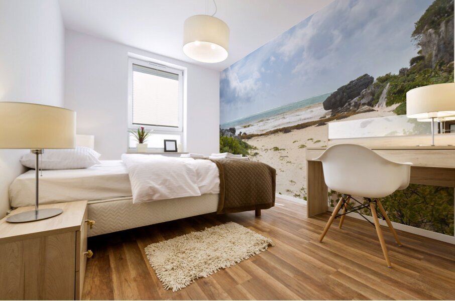 Tulum beach ocean view Mural print