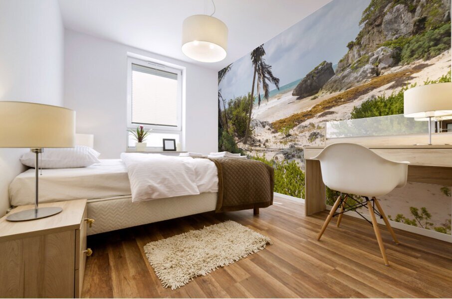 Tulum beach ocean view 4 Mural print