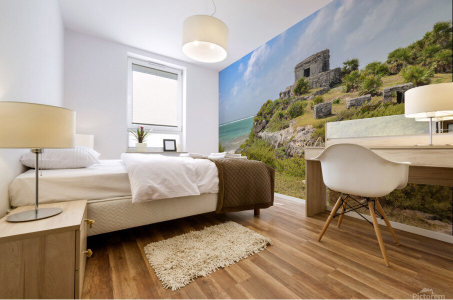 Tulum Ruins on Cliff Impression murale