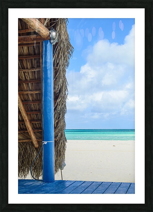 Deck with an awesome tropical view Picture Frame print
