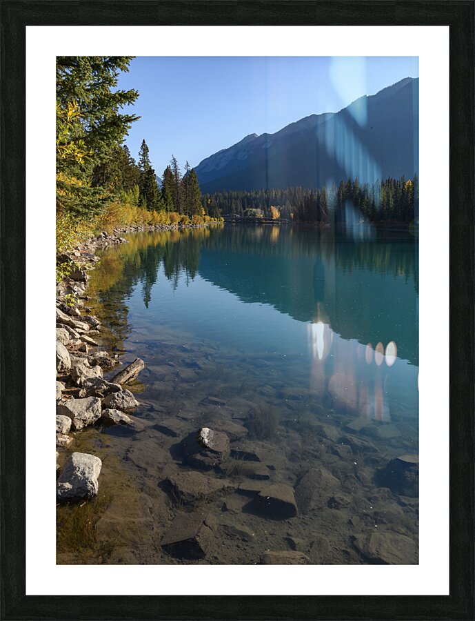 Bow River Banff with mountains 2-2 Picture Frame print