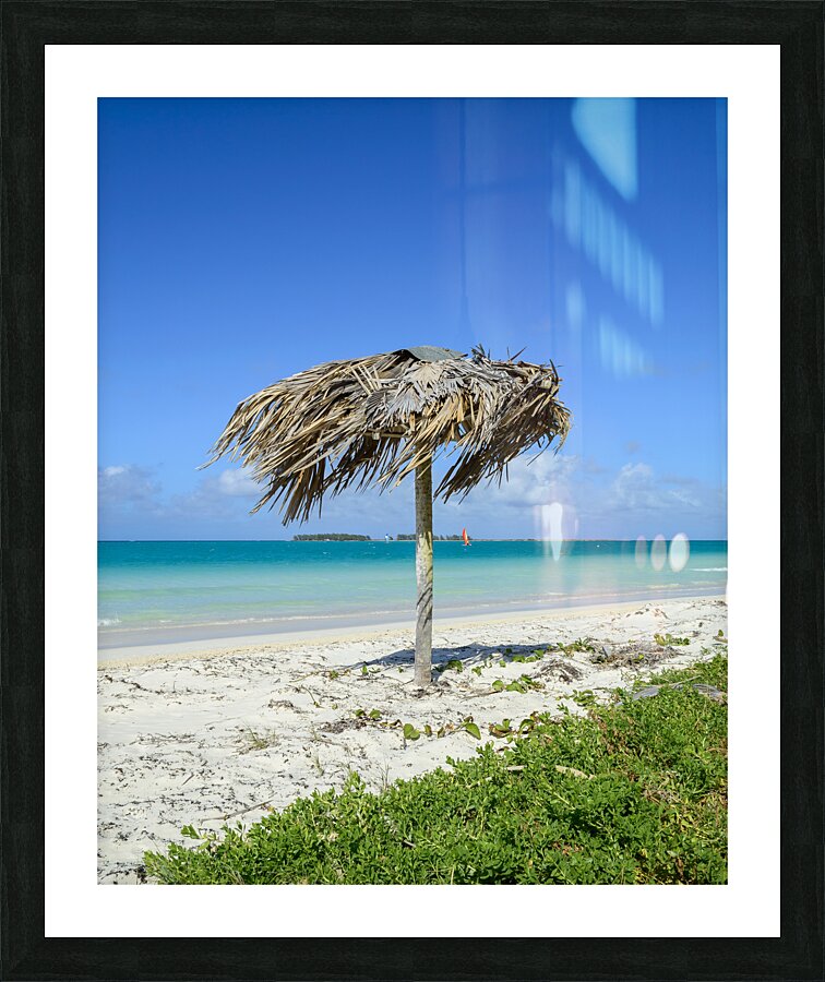 Beach Umbrella cuban Picture Frame print