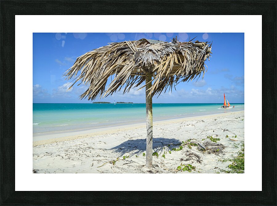 Beach umbrella cuban 2 Picture Frame print