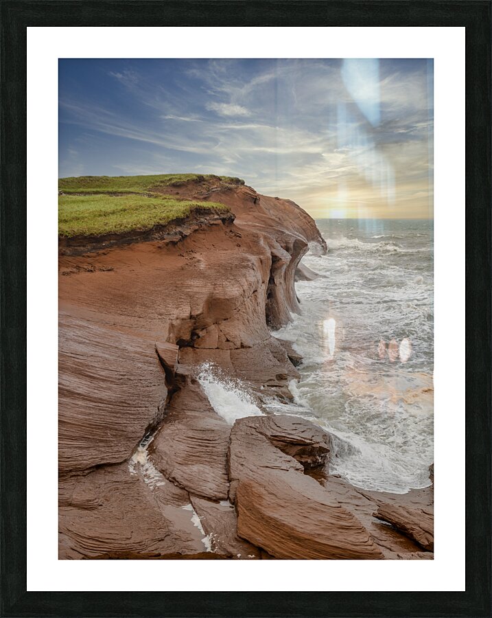 Isle De la Madeleine cliffs Picture Frame print