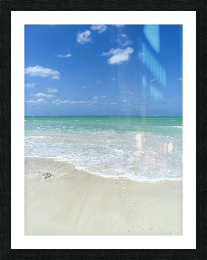 Cuban beach blue aqua Picture Frame print