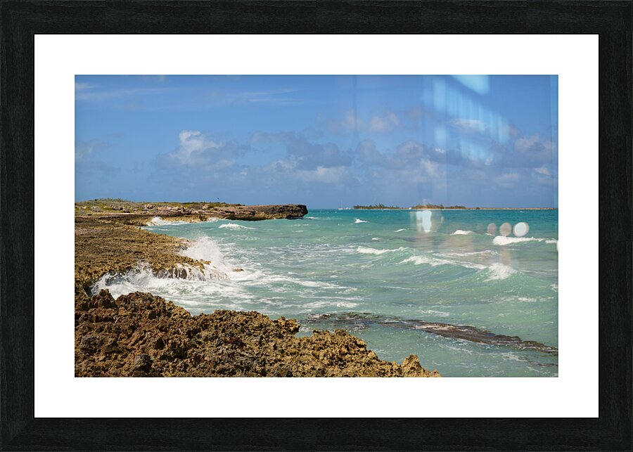 Cuban coral shore ocean view Picture Frame print