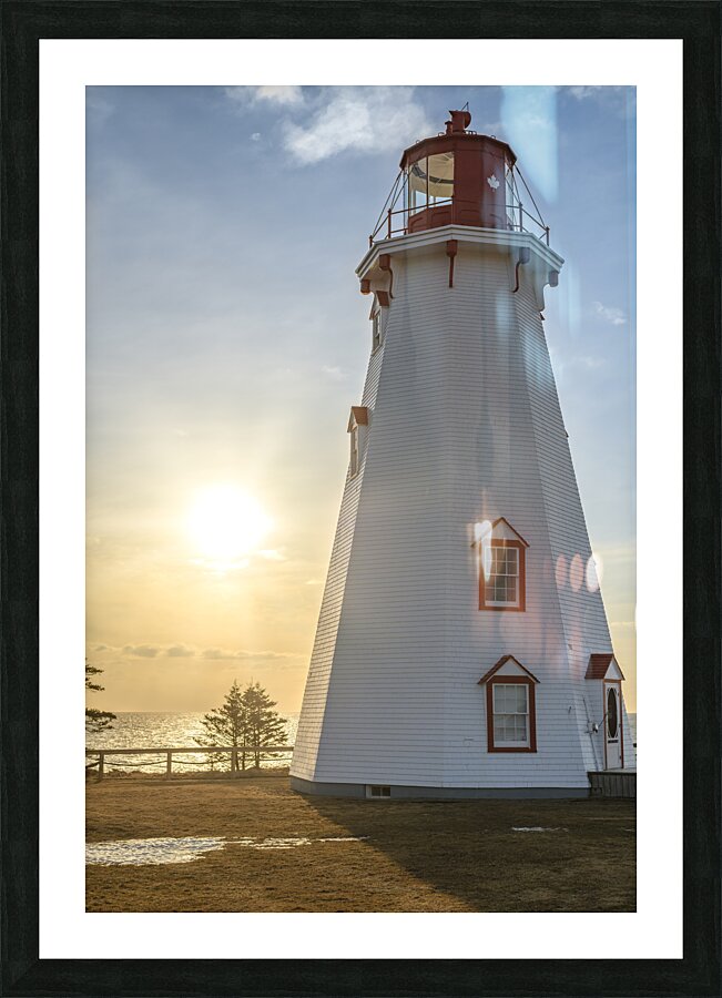 Panmure Lighthouse Sunray Sunrise Impression et Cadre photo